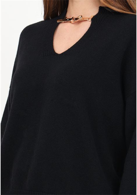 Black V-neck sweater for women SIMONA CORSELLINI | A24CPMGG03-01-C03800010003